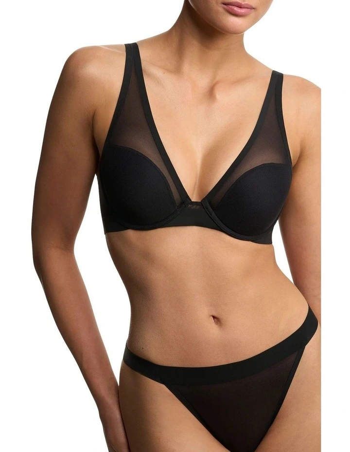 True Zen Lightly-Padded Mesh Plunge T-Shirt Bra image 5