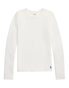 Club Cotton Long Sleeve Crew Neck Sleep T-Shirt