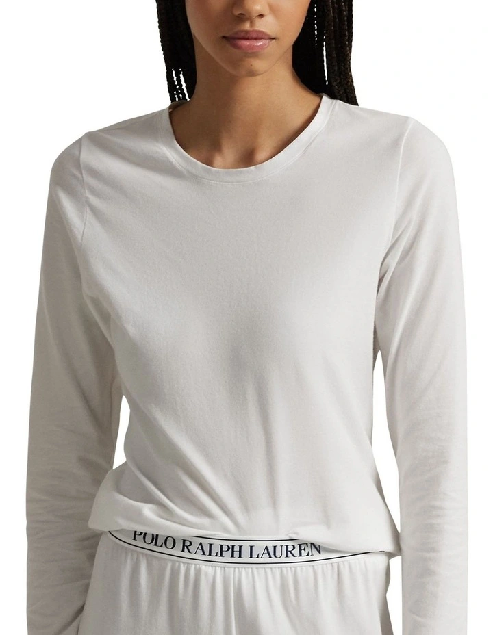 Club Cotton Long Sleeve Crew Neck Sleep T-Shirt image 2