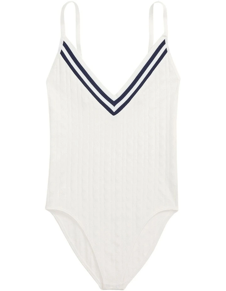 Cricket Cable Knit V Neck Lingerie Bodysuit image 7
