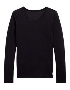 Club Cotton Long Sleeve Crew Neck Sleep T-Shirt