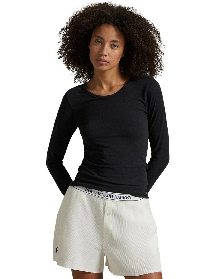 Club Cotton Long Sleeve Crew Neck Sleep T-Shirt image 2