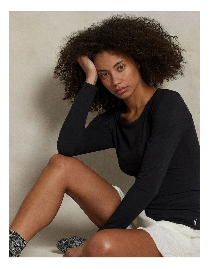 Club Cotton Long Sleeve Crew Neck Sleep T-Shirt image 4