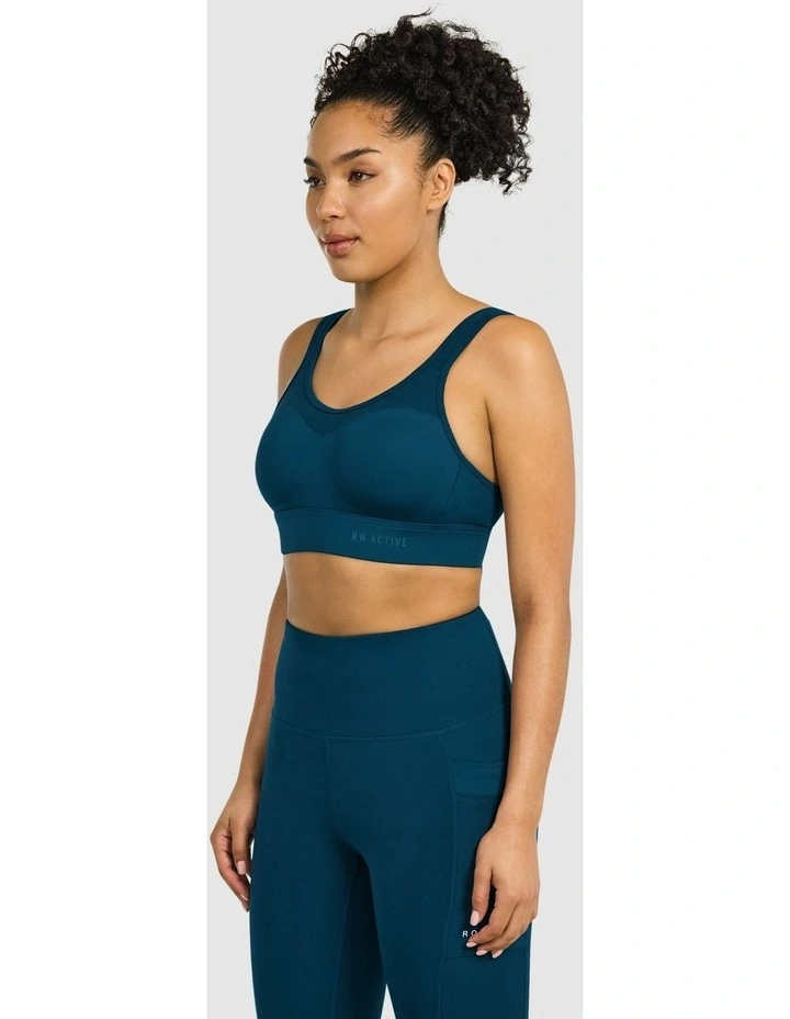 Evolve Moulded Adjustable High Impact Sports Bra Sea Blue image 2