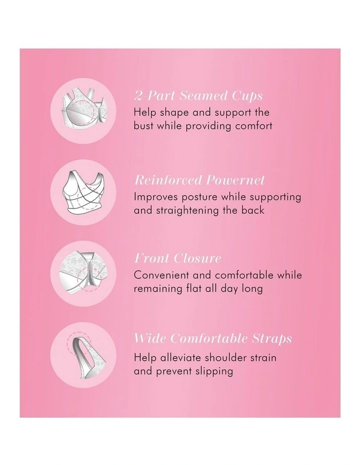 Front Close Wireless Lace Posture Support Bra image 5