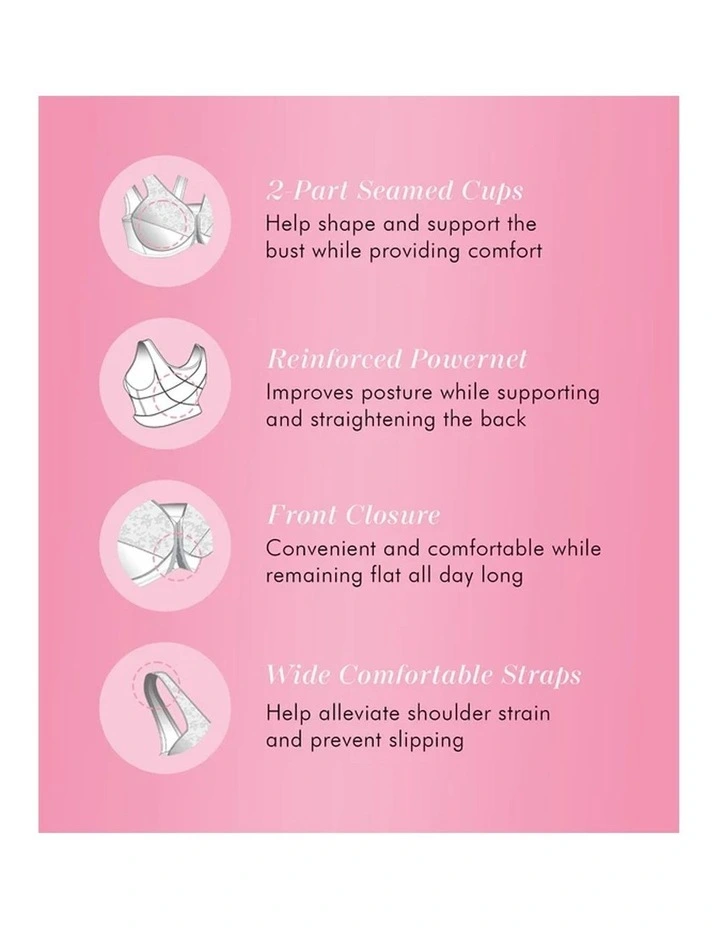 Front Close Wireless Lace Posture Support Bra image 7