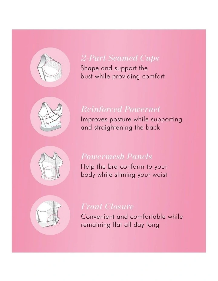 Front Close Bustier Longline Posture Support Bra image 5
