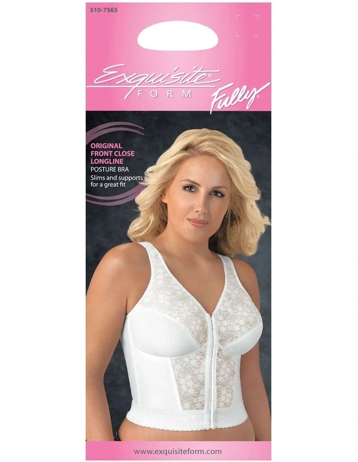 Front Close Bustier Longline Posture Support Bra image 3