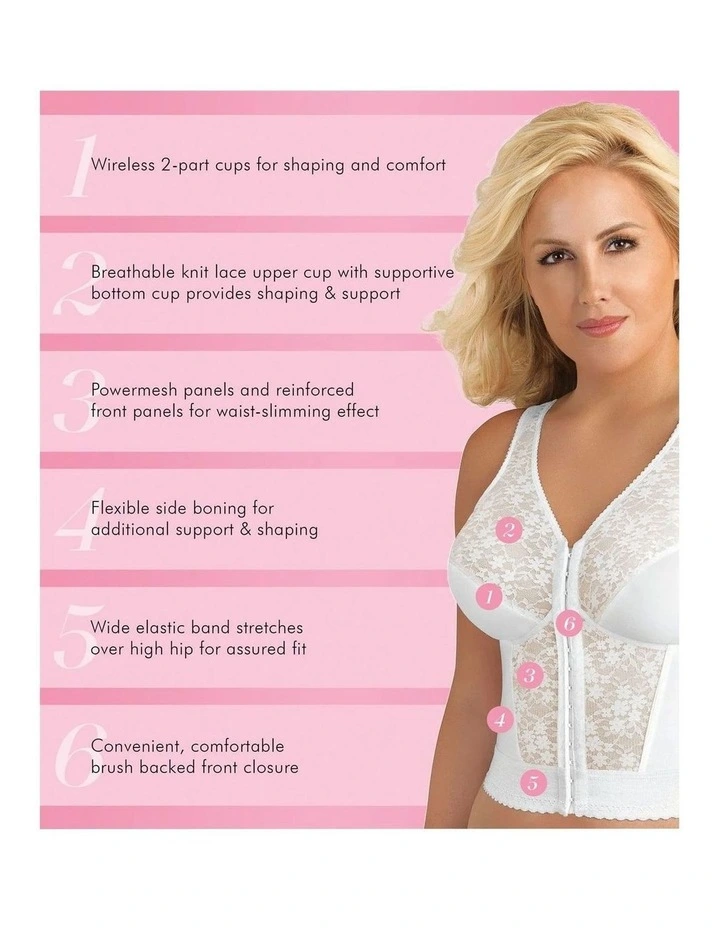 Front Close Bustier Longline Posture Support Bra image 4