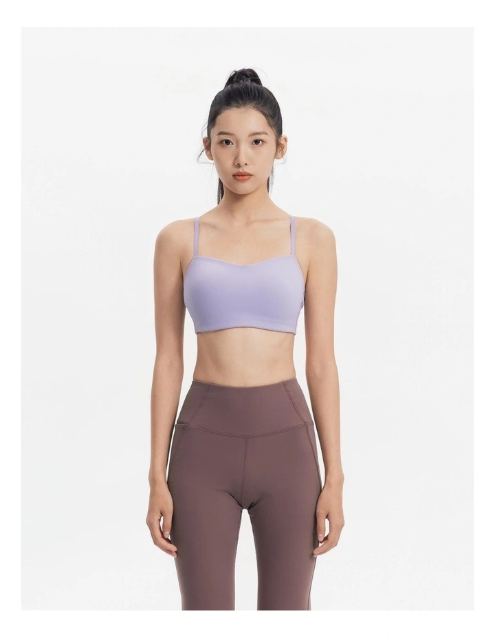 Decathlon - Women's Soft Strappy Light Support Sports Bra - Smoke Purple image 4