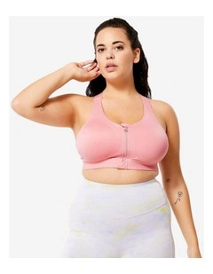 Decathlon | Women's High Support Zipped Sports Bra with Cups - Pink