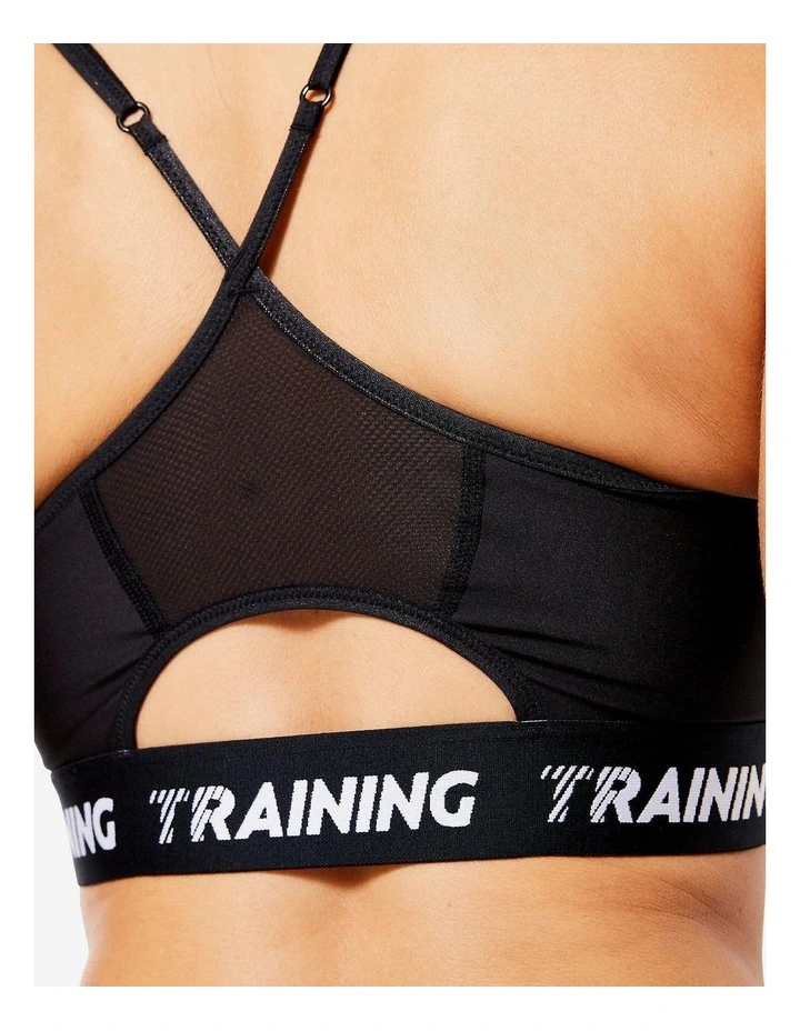 Decathlon - Women's Sports Bra with Thin Cross-Over Straps - Black image 2