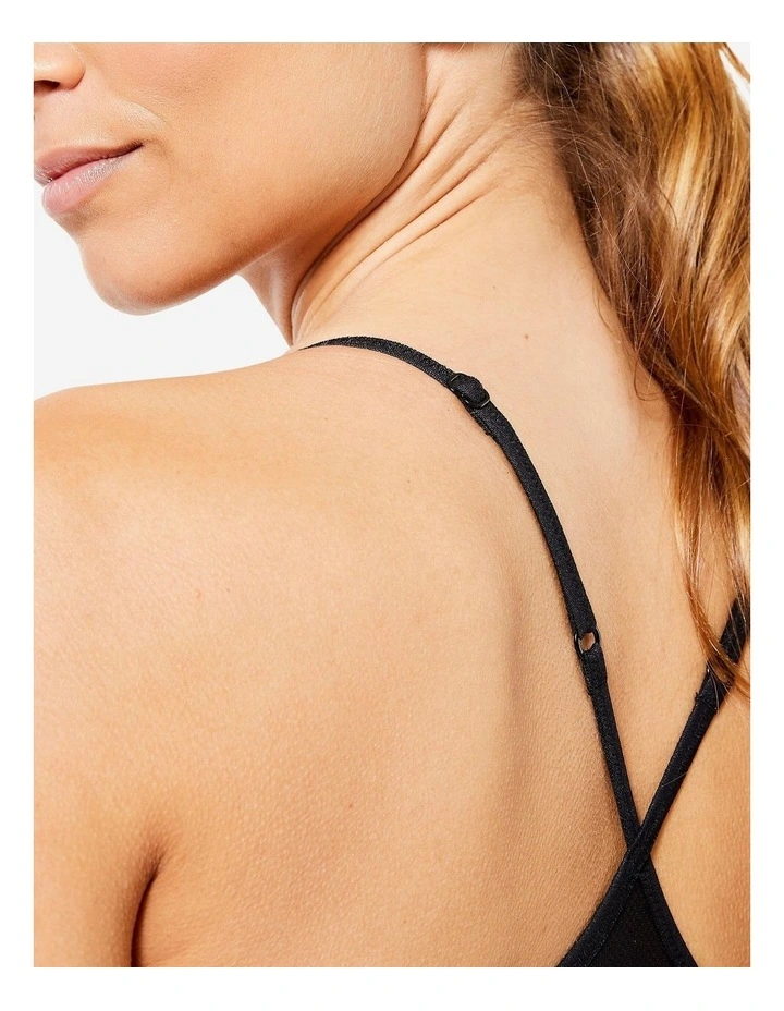 Decathlon - Women's Sports Bra with Thin Cross-Over Straps - Black image 4