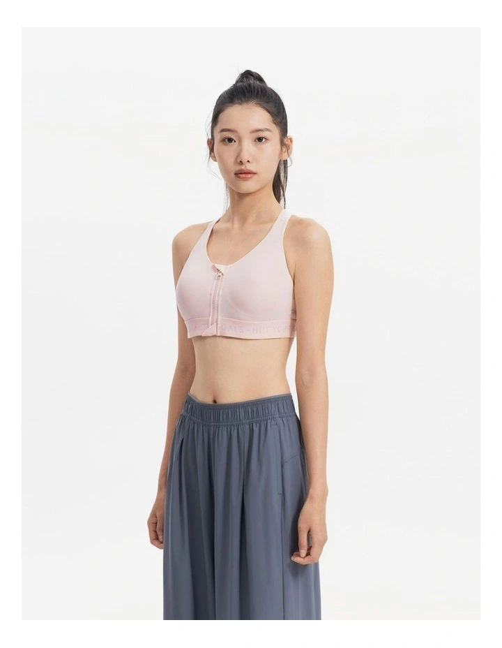 Decathlon - Women's High Support Zipped Sports Bra with Cups - Quartz Pink image 3