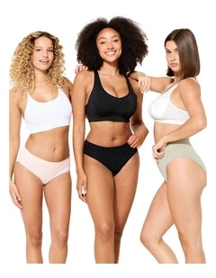 Decathlon - Women's Seamless Knickers Tri-Pack - Black/Quartz/Sage Grey