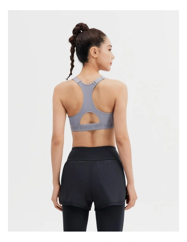 Decathlon - Women's High Support Zipped Sports Bra with Cups - Grey image 2