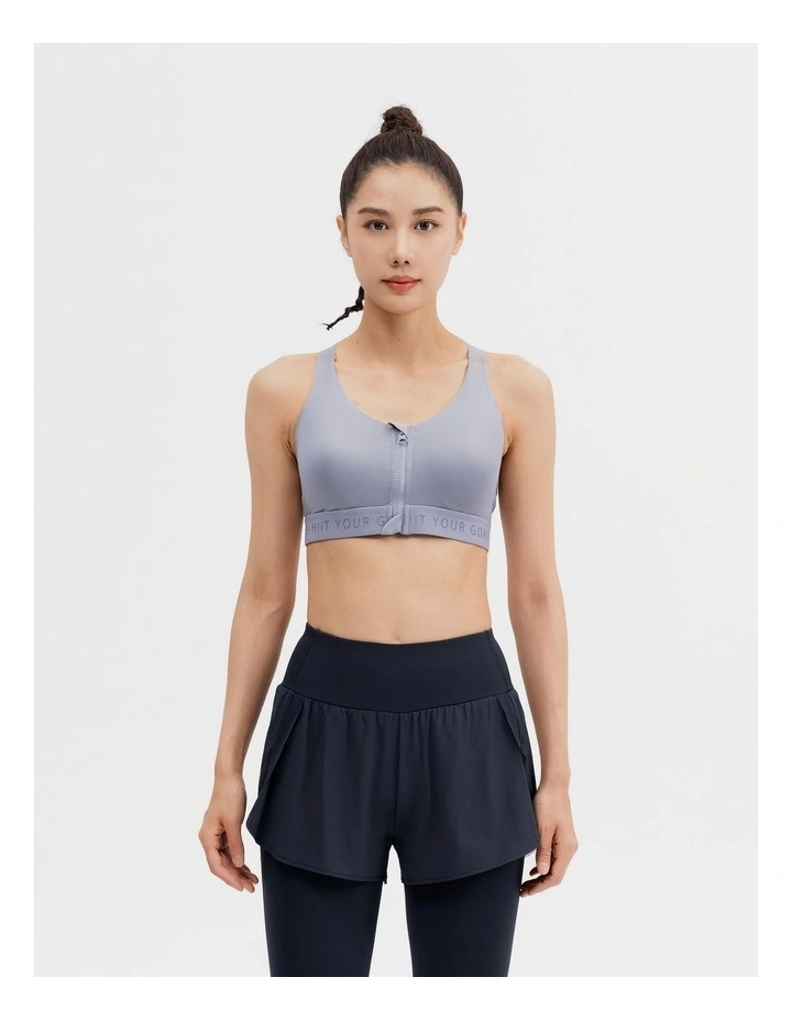 Decathlon - Women's High Support Zipped Sports Bra with Cups - Grey image 4