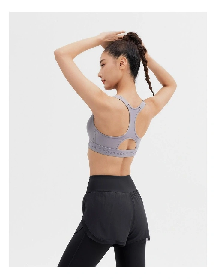Decathlon - Women's High Support Zipped Sports Bra with Cups - Grey image 6