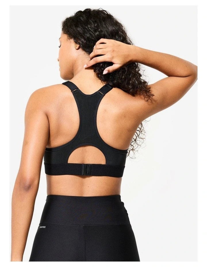 Decathlon - High Support Fitness Bra 900 - Black image 2