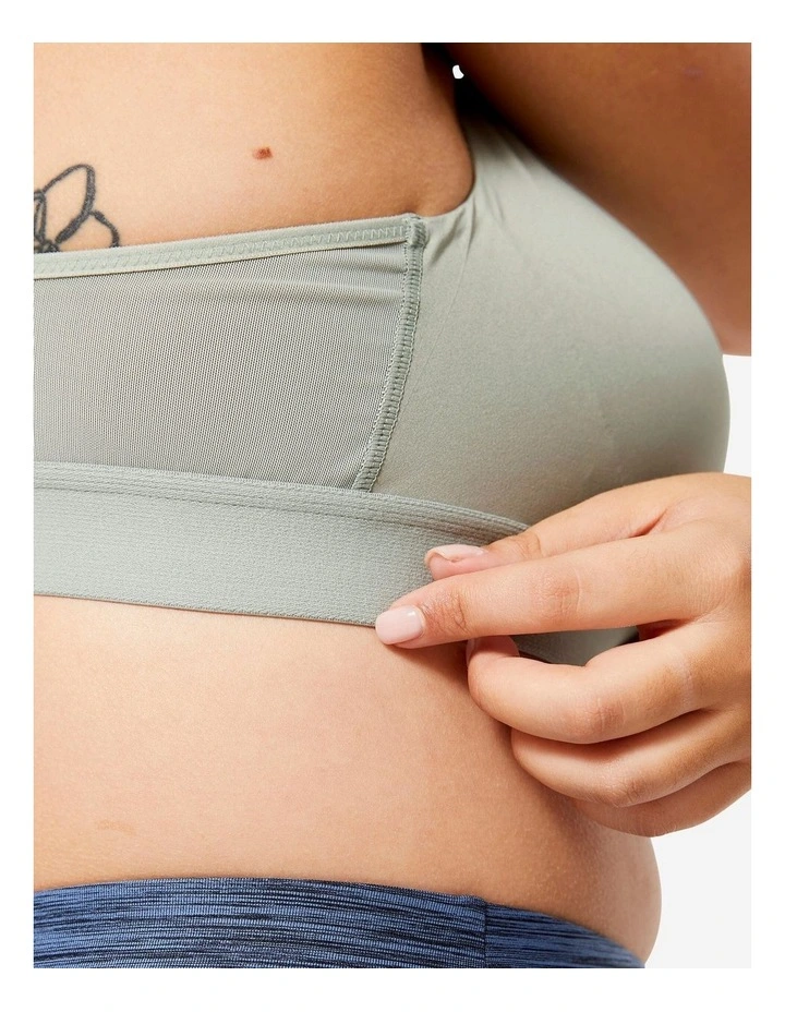 Decathlon - Women's High Support Adjustable Sports Bra with Cups - Sage Grey image 3