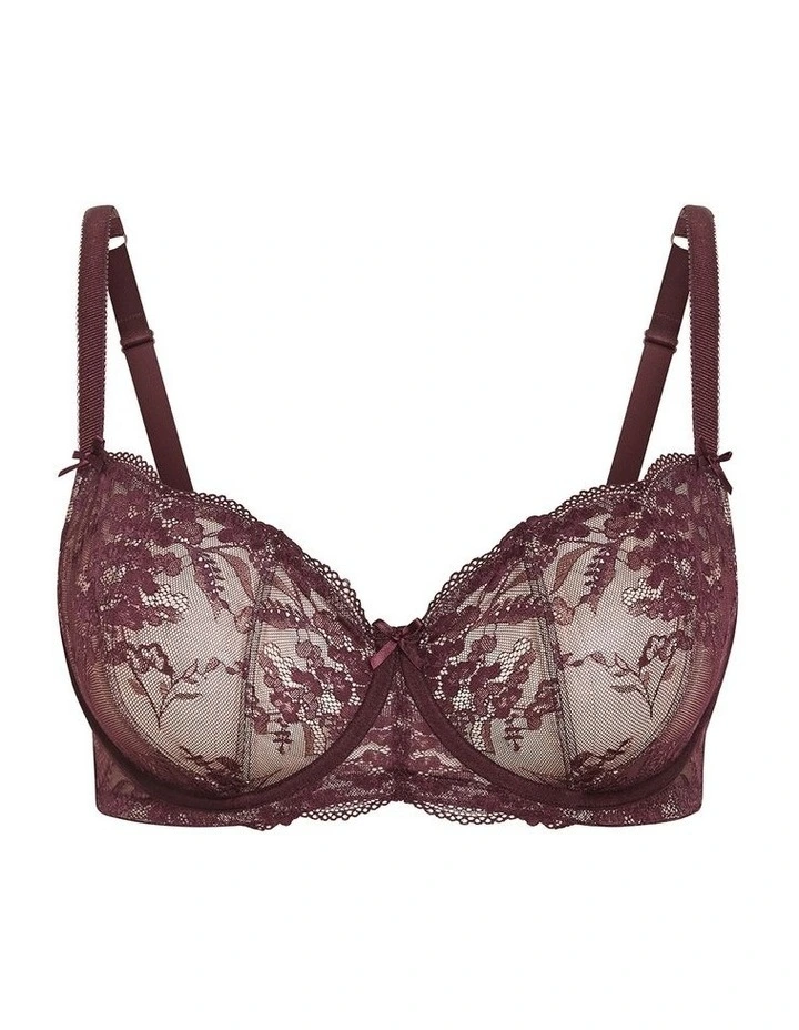 Plus Size Helena Demi Bra in Bordeaux image 3