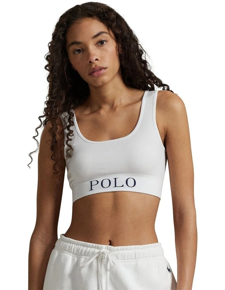 Ribbed Wireless Cropped Tank Top Bra image 4