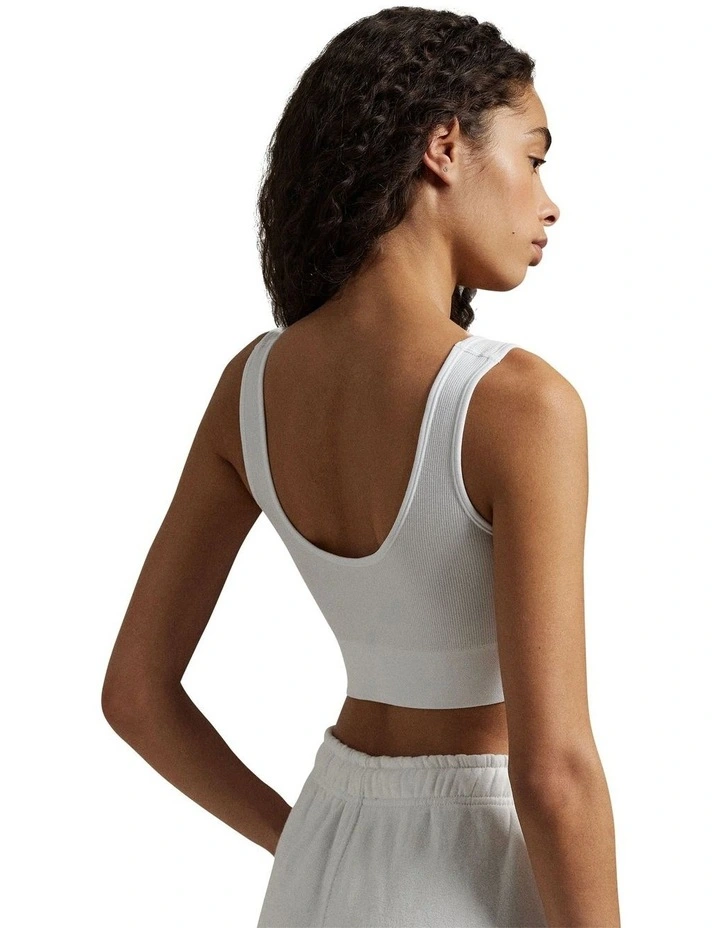 Ribbed Wireless Cropped Tank Top Bra image 5