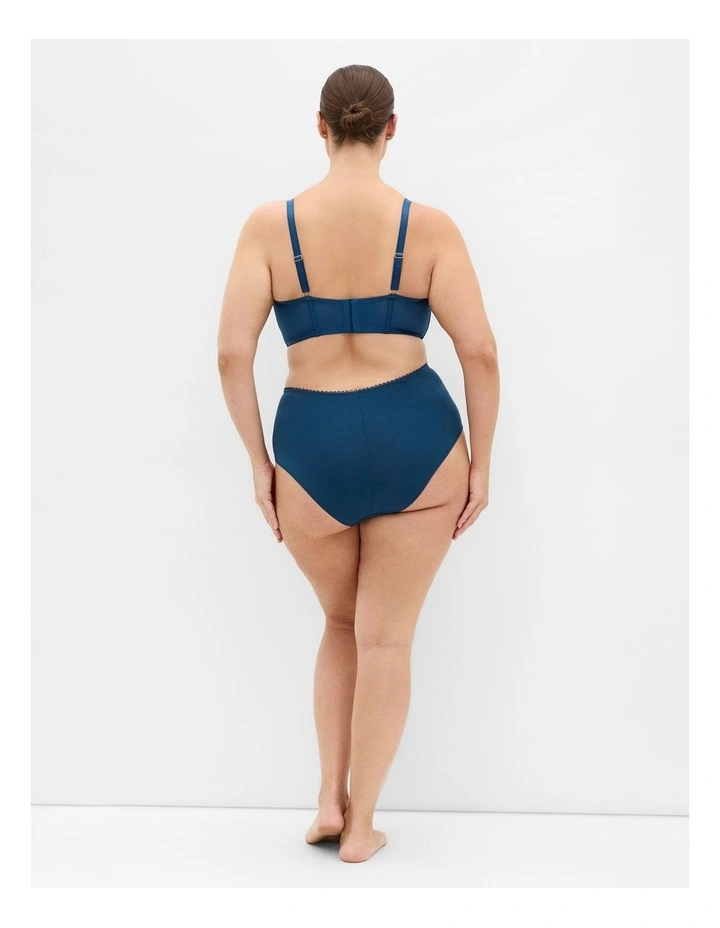 Plus Size Cassia Underwire Longline Bra in poseidon image 2