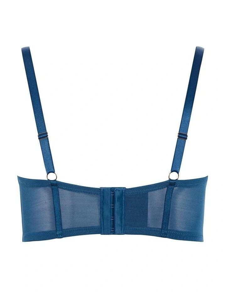 Plus Size Cassia Underwire Longline Bra in poseidon image 4