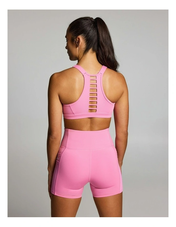Velocity Medium Support Zip Sports Bra Cotton Candy image 2