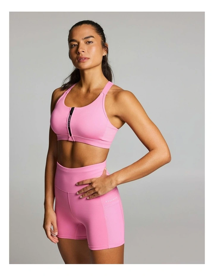 Velocity Medium Support Zip Sports Bra Cotton Candy image 3