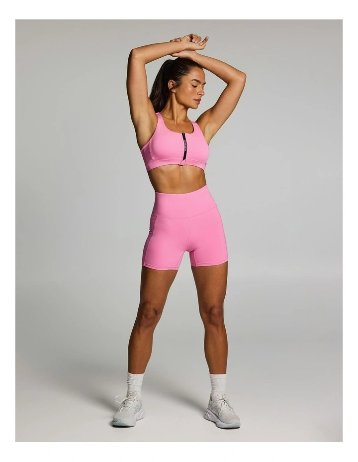 Velocity Medium Support Zip Sports Bra Cotton Candy image 5