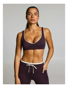 Twist Back Medium Support Sports Bra Boysenberry