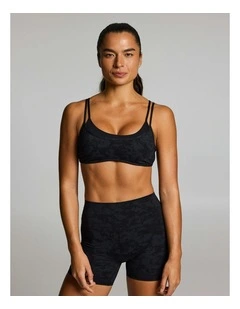 Double Up Low Support Sports Bra Black Acid