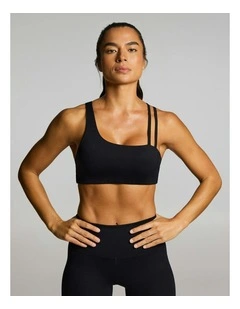 Sculpt Assymetrical Medium Support Sports Bra Black