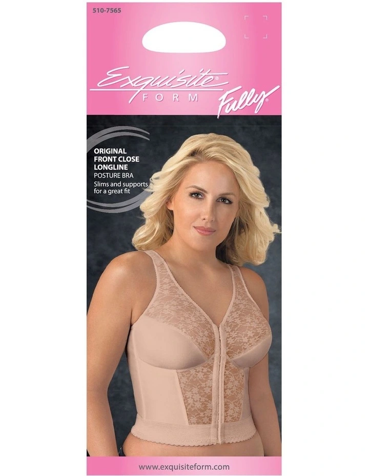 Front Close Bustier Longline Posture Support Bra image 2