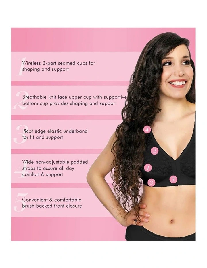 Front Close Wireless Lace Posture Support Bra image 5