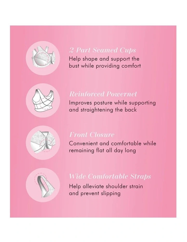 Front Close Wireless Lace Posture Support Bra image 6