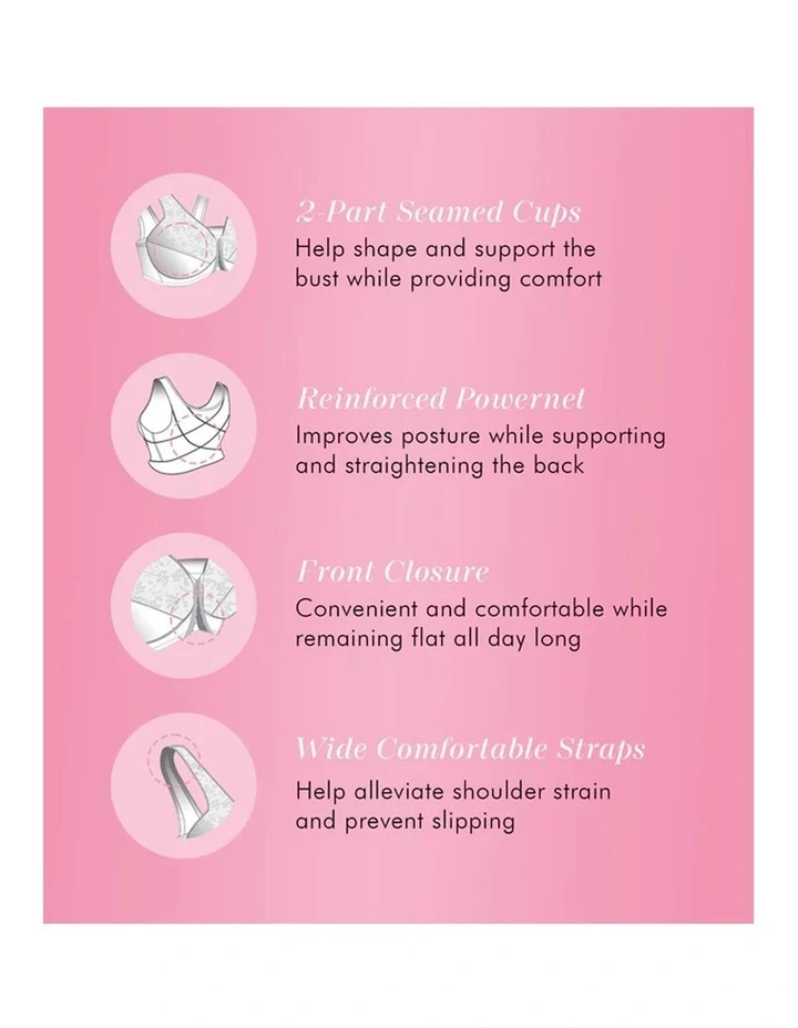 Front Close Wireless Lace Posture Support Bra image 7