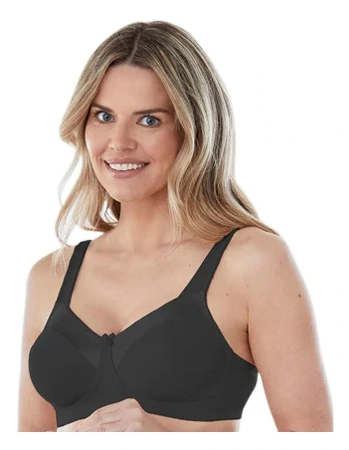 Satin Trim Wirefree Unlined Cotton Bra image 1