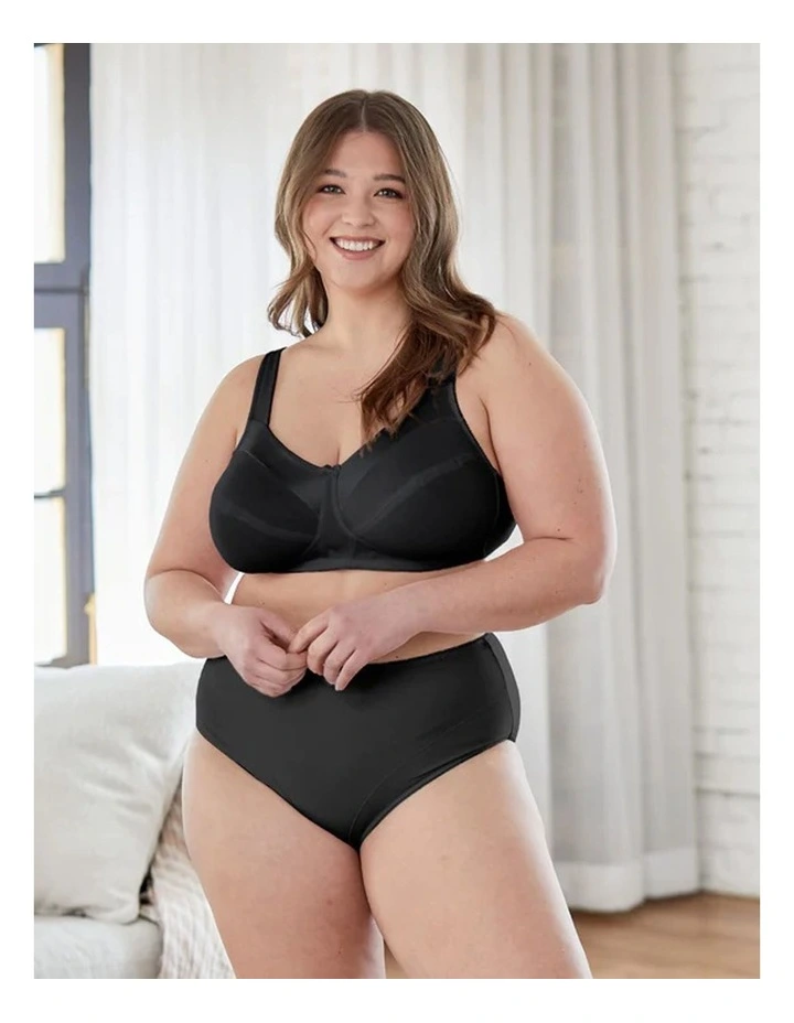 Satin Trim Wirefree Unlined Cotton Bra image 3