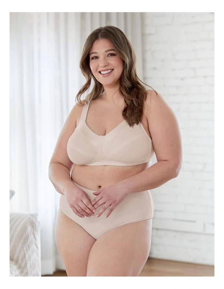 Satin Trim Wirefree Unlined Cotton Bra image 3