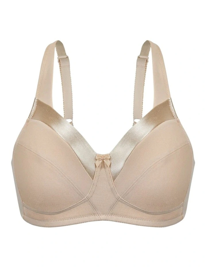 Satin Trim Wirefree Unlined Cotton Bra image 5