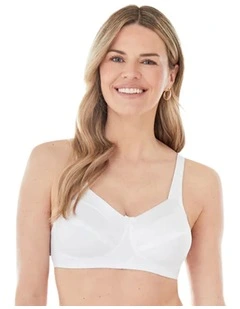 Satin Trim Wirefree Unlined Cotton Bra