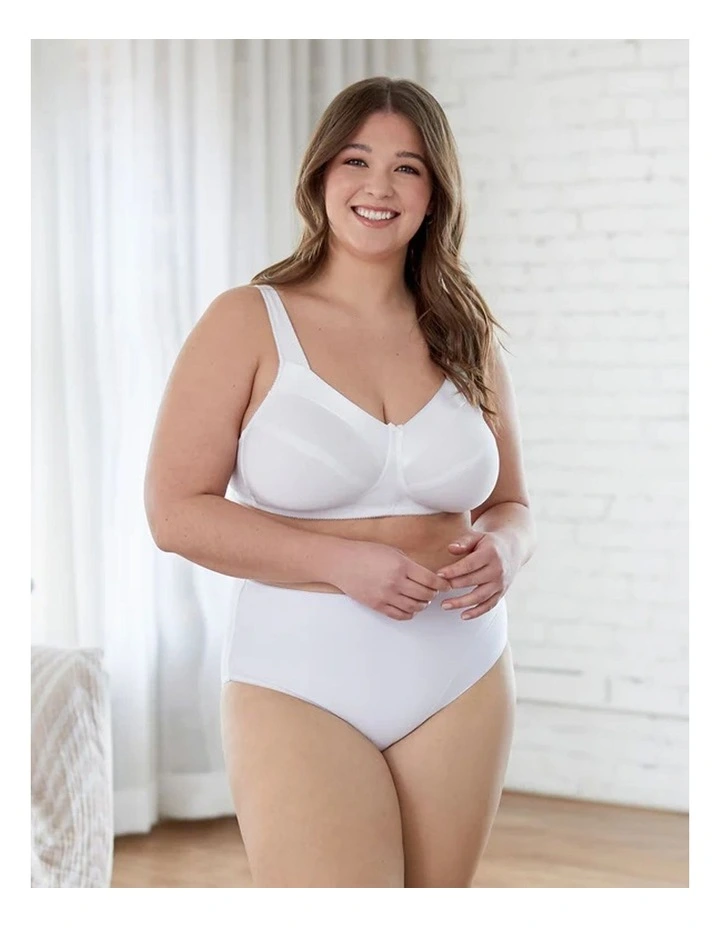 Satin Trim Wirefree Unlined Cotton Bra image 3