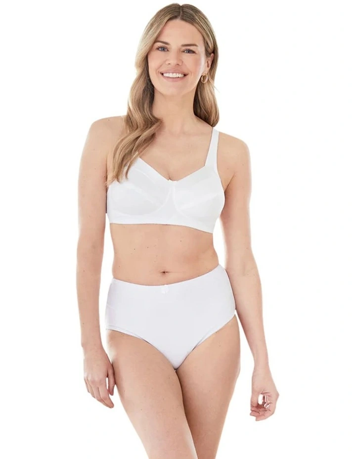 Satin Trim Wirefree Unlined Cotton Bra image 4