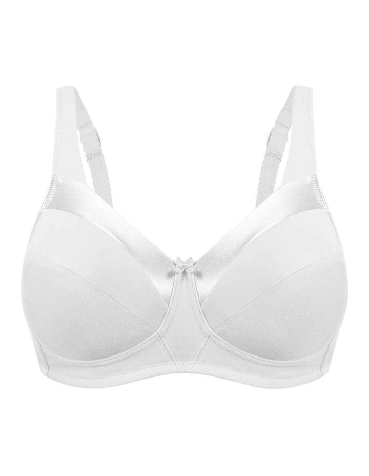 Satin Trim Wirefree Unlined Cotton Bra image 5