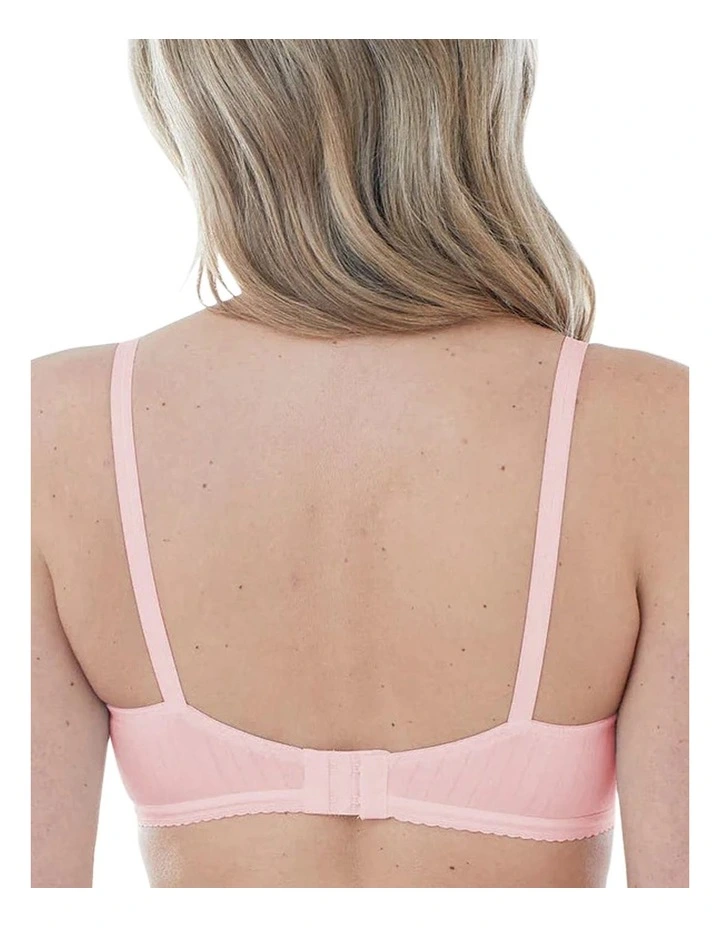 Striped Cotton Lightly Lined Wirefree Plunge Bra image 2