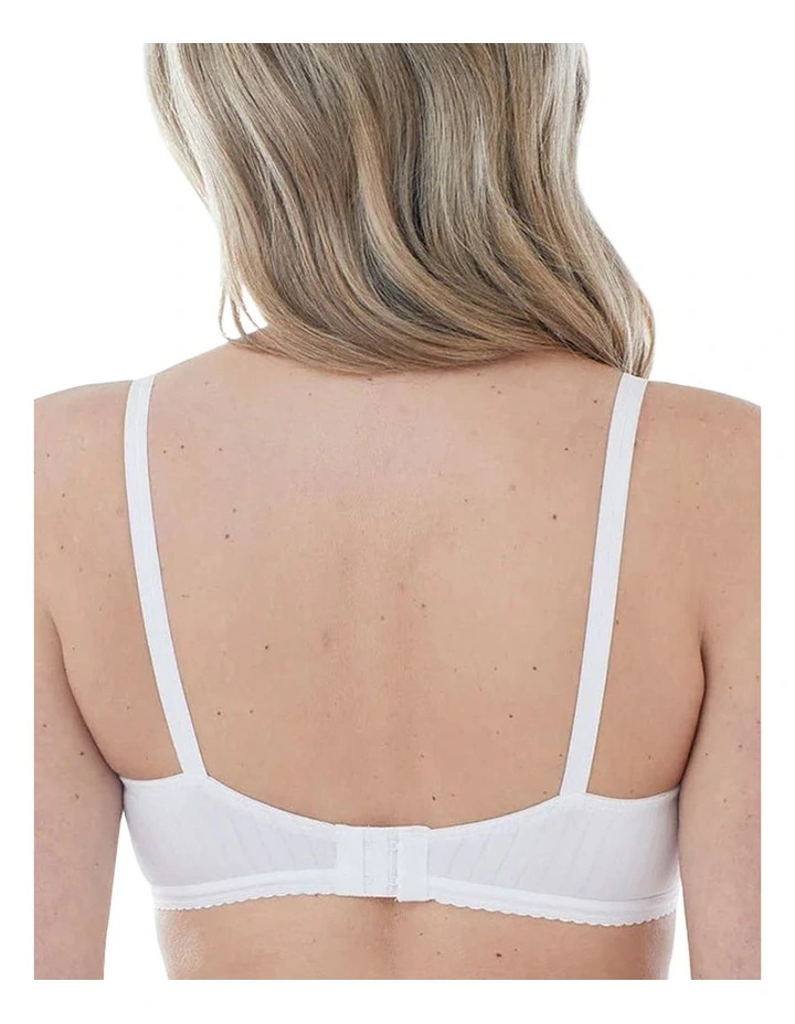 Striped Cotton Lightly Lined Wirefree Plunge Bra image 2