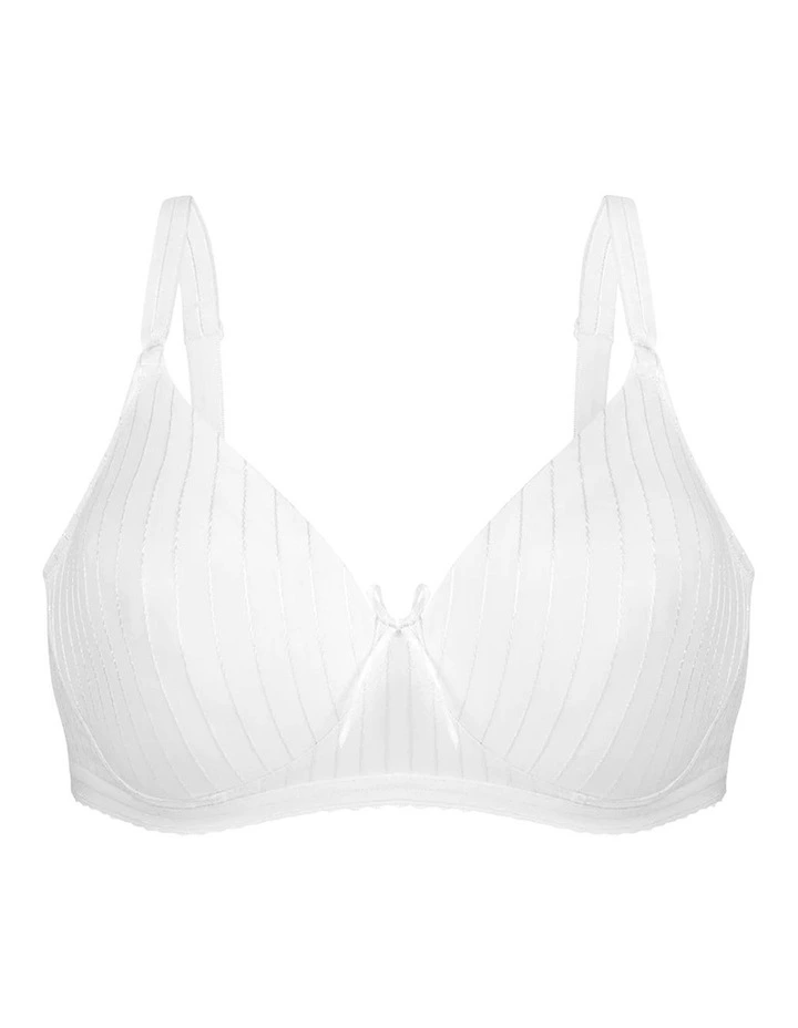 Striped Cotton Lightly Lined Wirefree Plunge Bra image 5